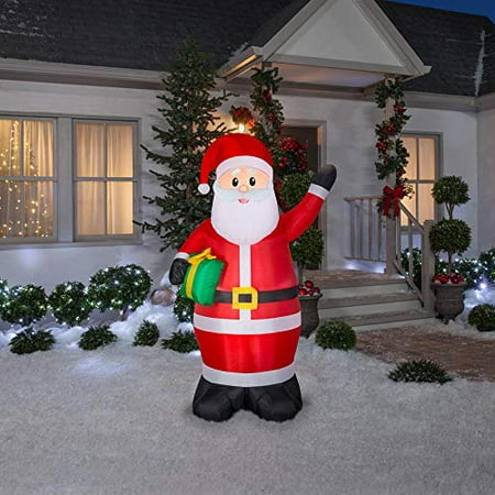 Home Accents Holiday 6.50 ft. Pre-Lit Life Size Inflatable Santa ...