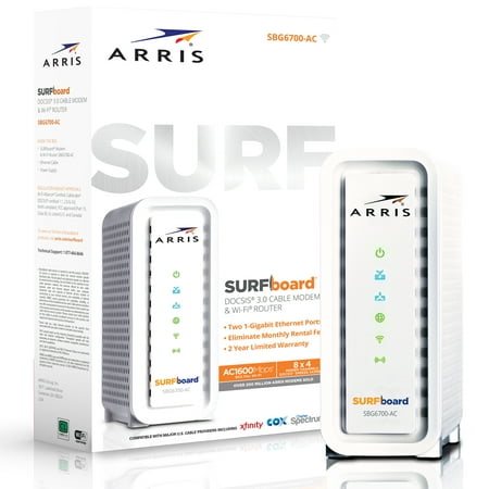 ARRIS SURFboard SBG6700AC DOCSIS 3.0 Wireless Cable Modem/ AC1600 Wi-Fi (Best D3 Cable Modem)