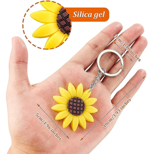 Cuentas De Silicona, 20 Piezas De Bonitos Girasoles Con Maceta De Silicona Focales Sueltas, Accesorio Para Bricolaje, Llaveros, Pulseras, Collares, Bolígrafos, Fabricación De Cordones (girasol