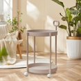 thumbnail image 4 of CNKOO Round Side Table End Coffee Table with Wheel Movable Tray Sofa Cart  Home Coffee Table Movable Shelf Sofa, 4 of 6