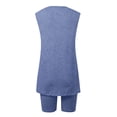 thumbnail image 4 of Women's Sleeveless Solid Two-Piece Shorts Set, Casual Loose Summer Outfit,Light Blue,L, 4 of 7