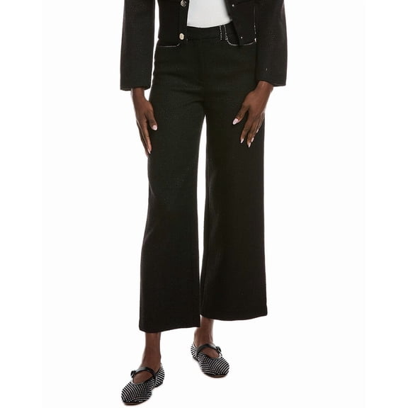 Maje womens Tweed Pant, 40, Black