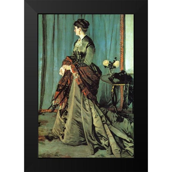 Monet, Claude 11x14 Black Modern Framed Museum Art Print Titled - Portrait of Mme Gaudibert 1868