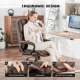thumbnail image 5 of Mainstays Executive Ergonomic High Back Leather Home Office Desk Chair, Brown, 5 of 15