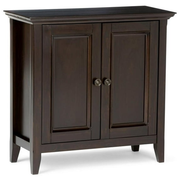 Maklaine Modern / Contemporary Solid Wood Low Storage Cabinet in Hickory Brown