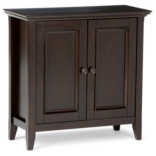 Simpli Home Armoire Basse de Rangement en Bois Massif Amherst, Brun Hickory