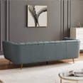 thumbnail image 7 of Clodette Mid Century Modern Living Room Genuine Leather Sage Sofa, 7 of 7