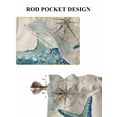 thumbnail image 6 of Teal Starfish Coastal Bathroom Window Curtain, Vintage Summer Beach Nautical Light Filtering Coffee Kitchen Curtains, Bedroom Living Room Curtains 2 Panel 84"x54", 6 of 6