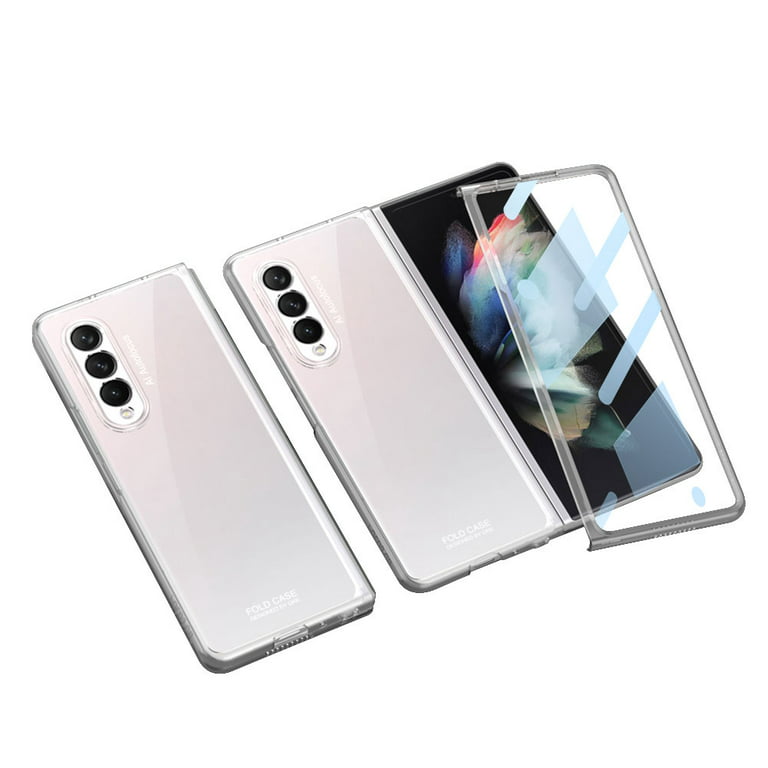 MAKAVO for Samsung Galaxy Z Fold 3 5G Case [Enhanced Corner Protection]  Non-Yellowing Crystal Soft TPU Bumper Shockproof Hard Clear Back Cover 2021