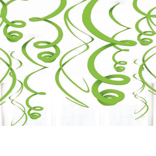 Amscan - Decoración Diseño Remolino de Plástico (Verde)