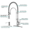 thumbnail image 5 of Wowow 20.7 in. Single Handle Convenient Pull Down Sprayer Kitchen Faucet in Polished Chrome with Soap Dispenser, 5 of 7
