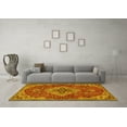 thumbnail image 3 of Ahgly Company Machine Washable Indoor Square Persian Yellow Traditional Area Rugs, 8' Square, 3 of 4
