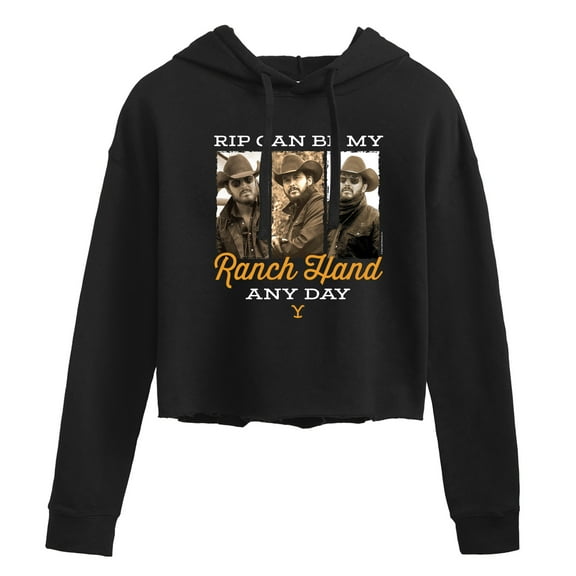 Yellowstone - Rip Can Be My Ranch Hand Any Day - Juniors Cropped Pullover Hoodie