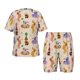 thumbnail image 1 of Fotbe Dogs In Different Poses Pijama Estampada de 2 Piezas para Niños – Ropa de Dormir de Manga Corta Cómoda para Niños y Niñas, Camiseta y Shorts de Algodón-Small, 1 of 6