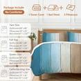 thumbnail image 6 of Brown Blue Bedding Duvet Cover Set Queen Size 4 Pieces Gradient Wood Grain Farmhouse Retro Striped Bedding Set with Zipper Closure, 1 Comforter Cover 90x92 Inches 1 Flat Sheet & 2 Pillow Cases, 6 of 7