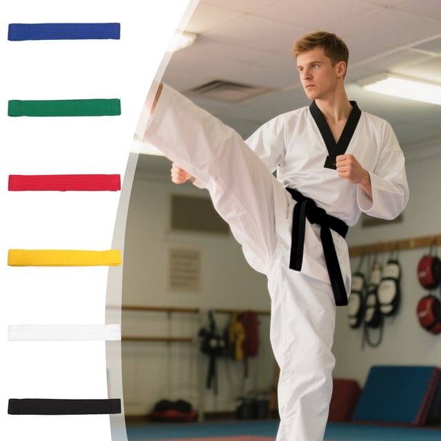 Bowayaoa Karate Taekwondo Belt, Double Needle Eight Thread Handmade Judo Belt with Cotton Felt Inner Core, Universal Martial Arts Dojo Belt for Training