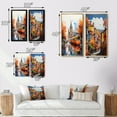 thumbnail image 4 of Designart "Pop Art Milan I" Milan Framed Wall Art Set Of 2 - Orange Cityscapes Framed Canvas Set For Living Room Decor, 4 of 7