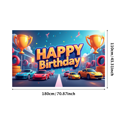 thumbnail image 1 of Racing Themed Happy Birthday Banner Background, Party Decorations with Trophies Cars and Traffic Lights, for Birthday Parties Photo Backdrops and Decor Props, 1 of 4