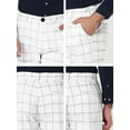 thumbnail image 6 of Unique Bargains Men's Slim Fit Plaid Business Pants Trousers with Pockets 38 White, 6 of 7