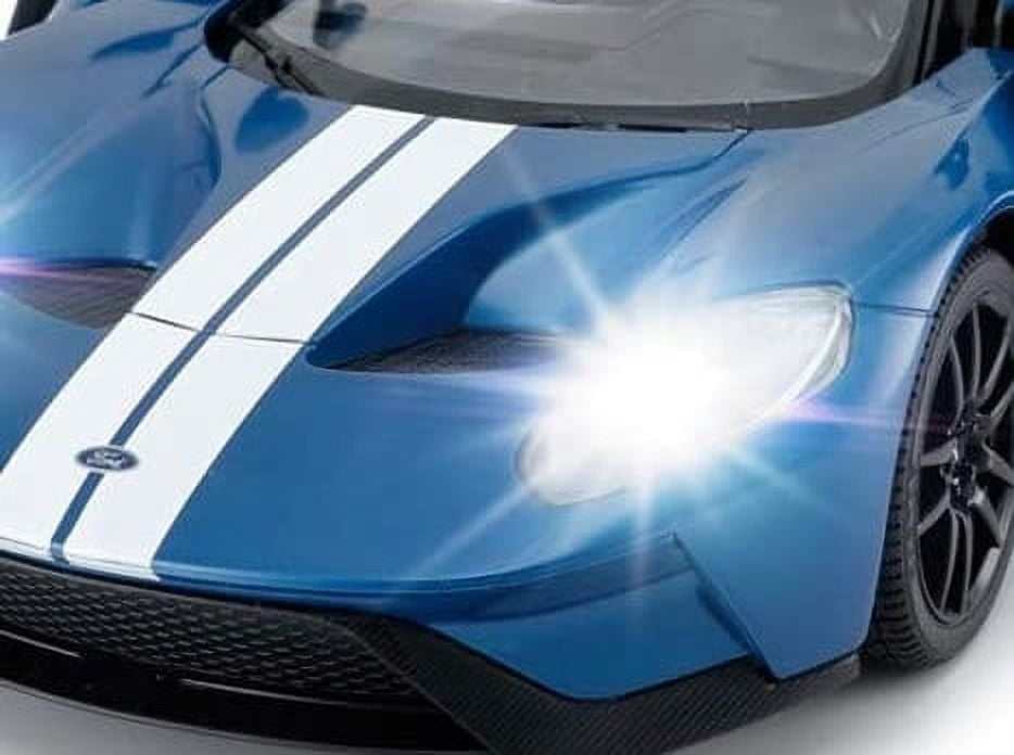 PlayWorld 1/14 Ford GT RC Race Toy Car for Kids, Open Doors by Manual, Blue
