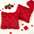 thumbnail image 6 of Valentine's Day Decor Pillowcases 18x18 Inch, Love Heart Printed Plush Cushion Covers for Sofa, Red and White Throw Pillow Case Home Decoration (No Insert), 6 of 9