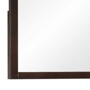 Benjara Rectangular Wooden Frame Mirror with Leatherette Panels, Brown