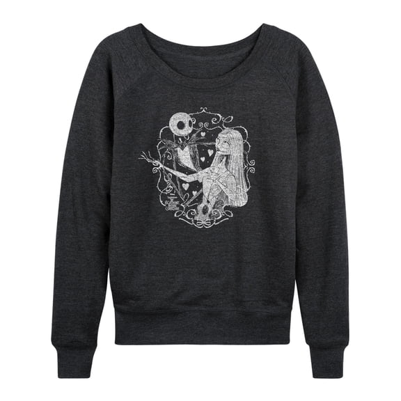 The Nightmare Before Christmas - Jack And Sally Valentine - Women's French Terry Long Sleeve Pullover