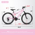 thumbnail image 3 of Mountain Bike 24/26 Inch, High-Density Carbon Steel Frame, 21 Speed, Front Suspension, Dual V-Brakes, 80% Pre-Assembled for Men Women Teens, 3 of 10