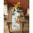 thumbnail image 4 of Table Runners 90 Inches Long Dress Scarves, Autumn Leaves Farmhouse Coffee/Dining/Kitchen Table Runner for Living Room, Thanksgiving Sage Green White Pumpkin 13x90 Inch, 4 of 7