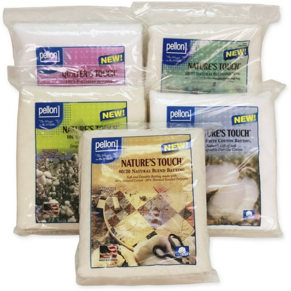 Pellon Quilting Batting Bundle, off-White 34" x 45" Precut Packages 5 pack