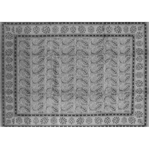 Ahgly Company Indoor Rectangle Oriental Gray Industrial Area Rugs, 5' x 7'