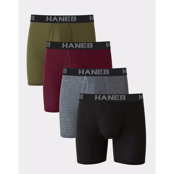 Hanes Boxer Brief 4-Pack Ultimate Comfort Flex Fit Total Support Pouch Tagless