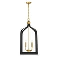 thumbnail image 5 of Sheffield 4-Light Pendant in Matte Black with Warm Brass Accents, 5 of 6