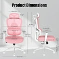 thumbnail image 3 of Ergonomic Office Mesh Chair, Home Office Chair 3D Adjustable Headrest, 3D Armrests with Adjustable LumbarSupport, Pink, 3 of 8