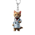 thumbnail image 2 of WHEANG Home Decor Adorable Cat Doctor 2D Flat Acrylic Keychain/Car & Backpack Charm, 2 of 4