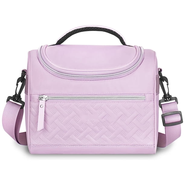 8L Bolsa de almuerzo, Loncheras para Mujer y Hombre, Lonchera Termica Reutilizable para Adulto, forro a prueba de fugas con correa ajustable para el hombro, duradera (Morado)