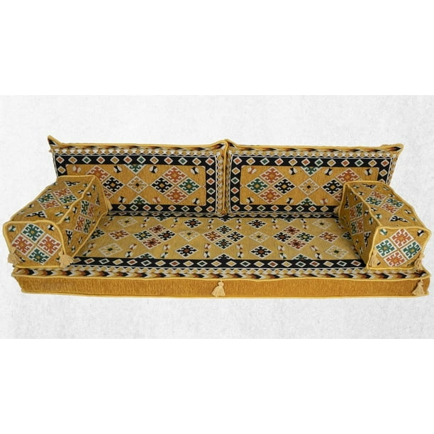 Arabic Floor Sofa Seating Set Yellow