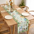 thumbnail image 3 of Easter Table Runner - 48 Inch Long, Kitchen Dining Table Runner Dresser Scarves, Spring Gnomes Flowers Rabbit Butterfly Green Plaid Farmhouse Decor for Coffee Tables Wedding Party Banquet, 3 of 8