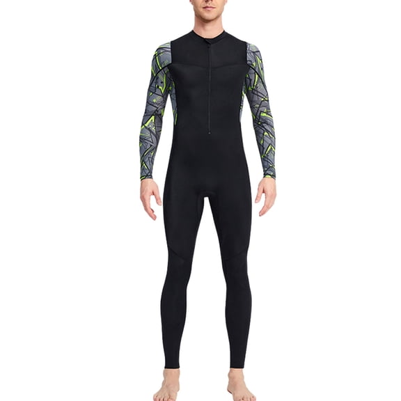 Mens Dive Suit Men's Print Multifunctional Sunscreen Diving Suit Surf Float Diving Unisex Swimsuit Black L