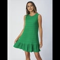 thumbnail image 4 of Vestido Corto Informal de Verano con Cuello Redondo y Volantes para Mujer, Sin Mangas y con Dobladillo Fruncido. Verde XL, 4 of 8