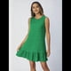 thumbnail image 4 of Vestido Corto Informal de Verano con Cuello Redondo y Volantes para Mujer, Sin Mangas y con Dobladillo Fruncido. Verde M, 4 of 8