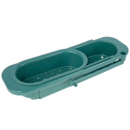 

NICOPORT Telescopic Sink Drain Basket 2-in-1 Adjustable Sink Storage Rack with Drainage Hole Plastic Sink Drain Holder Soap S