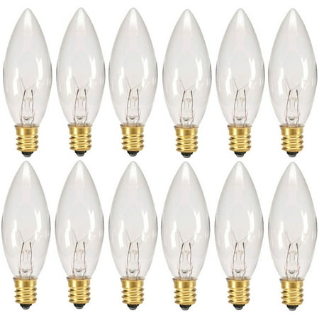 Creative Hobbies? Replacement Light Bulbs for Electric Candle Lamps & Chandeliers - 7 Watt, Clear, Steady Burning - Pack of (Best Light Bulbs For Chandeliers)