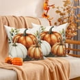 thumbnail image 6 of DaShan Fall Pumpkin Throw Pillow Covers 18x18 Set of 2,Autumn Leaves Linen Pillowcase Cushion Cover for Home Sofa Couch, 6 of 6