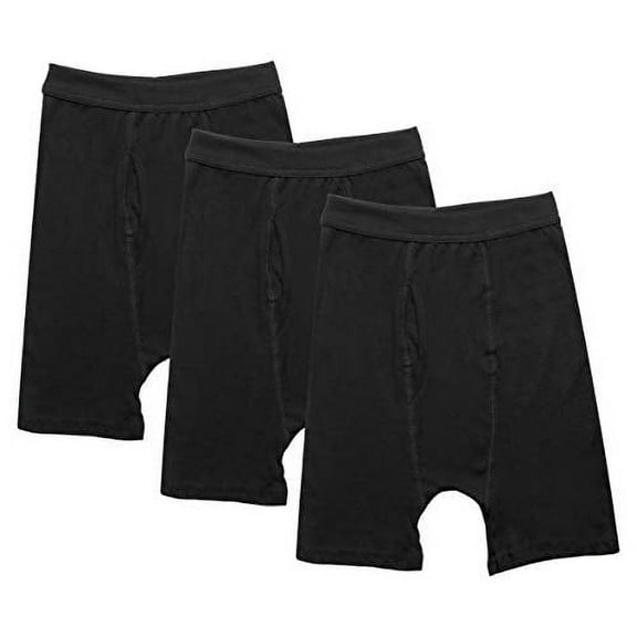 Jack & Jill Boys Boxer Briefs with Comfort Flex Waistband – Soft Boys' Underwear- Breathable 100% Cotton 3-Pack (Size 12) Black