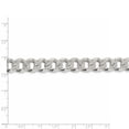 thumbnail image 4 of 925 Sterling Silver Diamond Cut 10.5mm Solid Pavé Curb Link Chain w/ Lobster Clasp - 20", 4 of 5