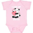 thumbnail image 3 of Inktastic I Love My Sister with Panda Illustration Boys or Girls Baby Bodysuit, 3 of 5