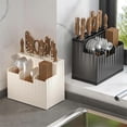 thumbnail image 2 of Wall Mounted Kitchen Utensil Storage Rack Large Capacity Chopstick Storage Rack Creamy-White, 2 of 5