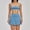 Blue, variant on PISONIC Womens 2 Piece Skirt Set Workout Outfits Tennis Skirts with Built-in Shorts and Spaghetti Strap Sports Bra Gym Yoga Set