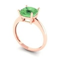 thumbnail image 2 of Solitaire Engagement Ring for Women - 2.5ct Simulated Green Diamond in 18K Rose Gold Promise Ring, 2 of 6